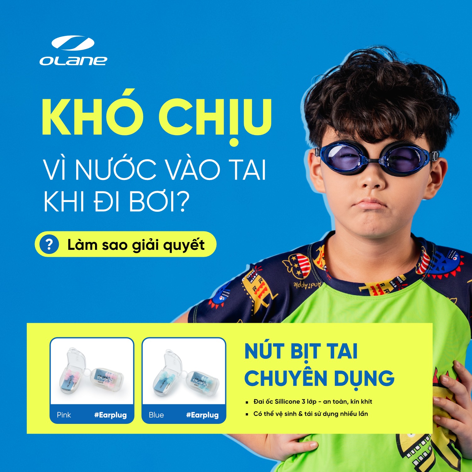 Nước vào tai khi bơi 5 cách xử lý đúng - Bí kíp đơn giản mà hiệu quả 1 Olane Earplugs xử lý nước vào tai khi bơi