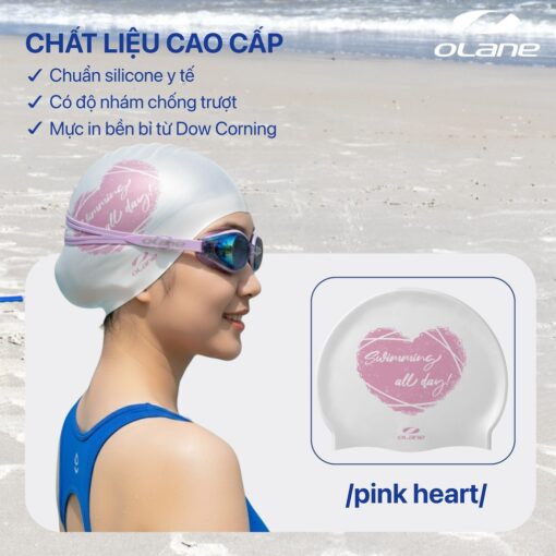 Mũ Bơi / Nón Bơi Silicon Người Lớn Olane In Họa Tiết Trái Tim cho Nam và Nữ - Ảnh 8