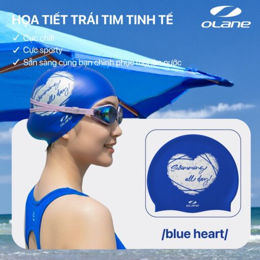 Mũ Bơi / Nón Bơi Silicon Người Lớn Olane In Họa Tiết Trái Tim cho Nam và Nữ - Ảnh 9