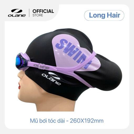 Nón bơi tóc dài Silicon Olane Long Hair – dành riêng cho người có tóc dài, tóc dày - Ảnh 5